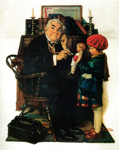 Doctor and the Doll HS Limited Edition Print by Norman Rockwell
