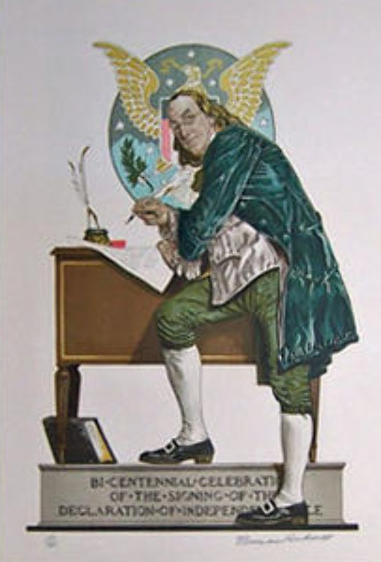 Ben Franklin 1976 Limited Edition Print by Norman Rockwell Ben Franklin 1976 Limited Edition Print by Norman Rockwell