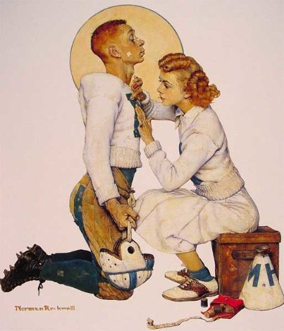 Football Hero Limited Edition Print - Norman Rockwell