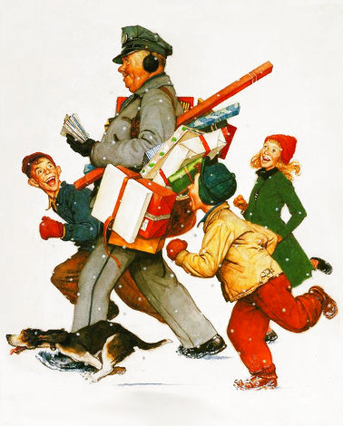 Jolly Postman 2005 - Huge Limited Edition Print - Norman Rockwell