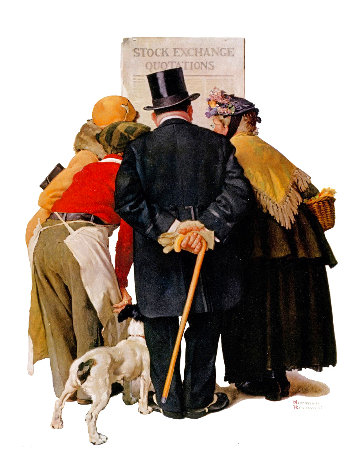 Stock Exchange 1930 HS - New York, NYC Limited Edition Print - Norman Rockwell