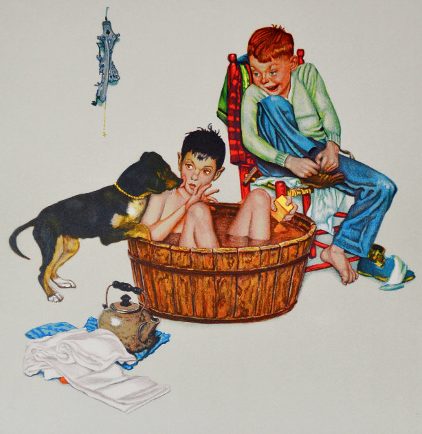 Lickin Good Bath Limited Edition Print by Norman Rockwell