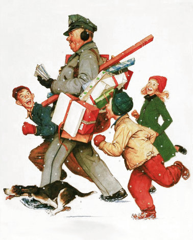 Jolly Postman 2005 Limited Edition Print - Norman Rockwell
