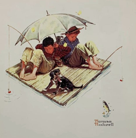 Me and My Pals: Fishermans Paradise 2009 Limited Edition Print - Norman Rockwell