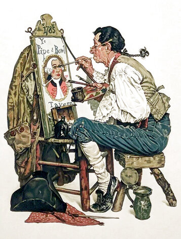 Ye Pipe and Bowl AP 1976 HS Limited Edition Print - Norman Rockwell
