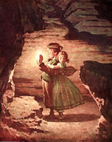 Tom Sawyer: The Cave 1971 HS Limited Edition Print - Norman Rockwell