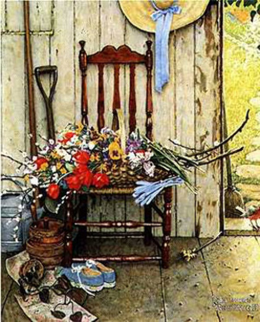 Spring Flowers AP Limited Edition Print by Norman Rockwell