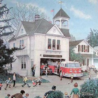 New American Lafrance Is In Poster HS Limited Edition Print - Norman Rockwell New American Lafrance Is In Poster HS Limited Edition Print - Norman Rockwell