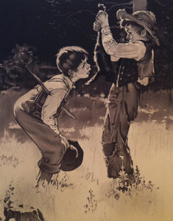 Tom Sawyer Suite of 8 Sepia Lithographs Limited Edition Print - Norman Rockwell