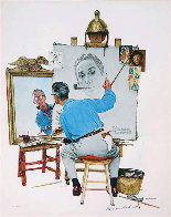 Triple Self-Portrait Limited Edition Print by Norman Rockwell - 2 Triple Self-Portrait Limited Edition Print by Norman Rockwell - 2