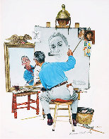 Triple Self-Portrait Limited Edition Print by Norman Rockwell - 0 Triple Self-Portrait Limited Edition Print by Norman Rockwell - 0