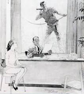 Window Washer AP 1960 Limited Edition Print - Norman Rockwell Window Washer AP 1960 Limited Edition Print - Norman Rockwell