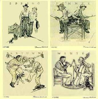 Four Seasons Suite AP 1974 Limited Edition Print - Norman Rockwell Four Seasons Suite AP 1974 Limited Edition Print - Norman Rockwell