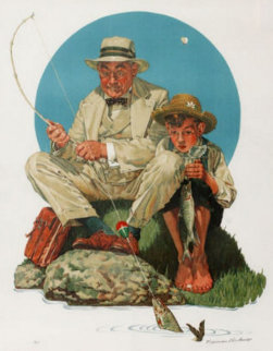 Catching the Big One AP Limited Edition Print - Norman Rockwell Catching the Big One AP Limited Edition Print - Norman Rockwell