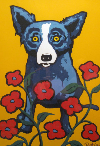 A Garden Party 1998 Limited Edition Print - Blue Dog George Rodrigue