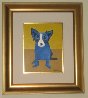 Just Waiting For You - Blue Dog 1997 25x22 Original Painting by Blue Dog George Rodrigue - 2
