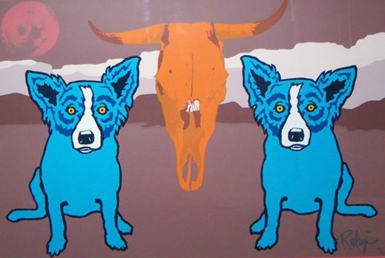 Moo Cow Blues 1993 Limited Edition Print by Blue Dog George Rodrigue