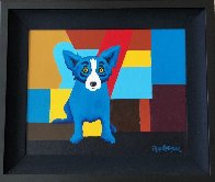 I’m Just Sitting in the Background Original Painting by Blue Dog George Rodrigue - 1