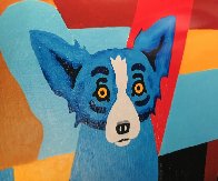 I’m Just Sitting in the Background Original Painting by Blue Dog George Rodrigue - 2