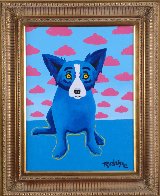 Lipstick Blues Original Painting by Blue Dog George Rodrigue - 1