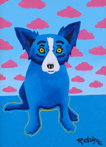 Lipstick Blues Original Painting - Blue Dog George Rodrigue