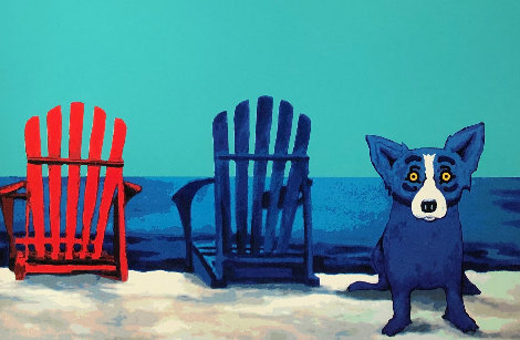 American Beach Limited Edition Print - Blue Dog George Rodrigue