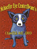 Blue Dog Poster Schaffer Eye Center Beam's Crawfish Boil. Birmingham, AL 2000 HS Limited Edition Print by Blue Dog George Rodrigue - 0