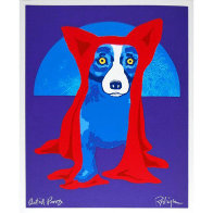 Hiding From the Moon 1995 Limited Edition Print by Blue Dog George Rodrigue - 1 Hiding From the Moon 1995 Limited Edition Print by Blue Dog George Rodrigue - 1