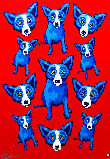 Group Therapy Red 1995 Limited Edition Print - Blue Dog George Rodrigue Group Therapy Red 1995 Limited Edition Print - Blue Dog George Rodrigue