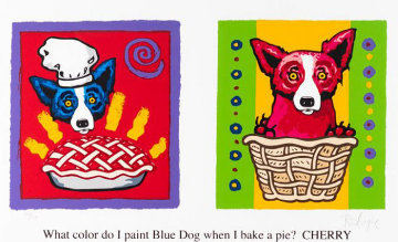 Color Me Cherry 2002 Limited Edition Print - Blue Dog George Rodrigue Color Me Cherry 2002 Limited Edition Print - Blue Dog George Rodrigue
