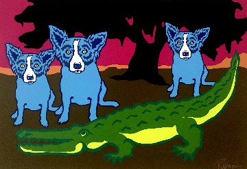 Later Gator 1992 Limited Edition Print - Blue Dog George Rodrigue