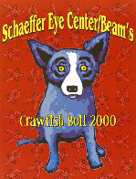 Schaffer Eye Center Beam's Crawfish Boil Poster , Birmingham, AL 2000 HS Limited Edition Print by Blue Dog George Rodrigue - 0