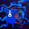 Volcano Moon 2008 28x28 Original Painting by Blue Dog George Rodrigue - 0
