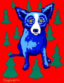 Wrap Me Up For Christmas Limited Edition Print - Blue Dog George Rodrigue Wrap Me Up For Christmas Limited Edition Print - Blue Dog George Rodrigue