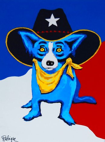 I Wanna Be a Texas Ranger 1997 Limited Edition Print - Blue Dog George Rodrigue