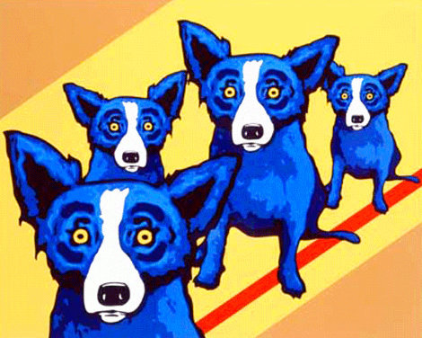 I Walk the Line 2003 Limited Edition Print - Blue Dog George Rodrigue