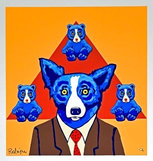 Bears a Resemblance - Orange 1995 Limited Edition Print - Blue Dog George Rodrigue