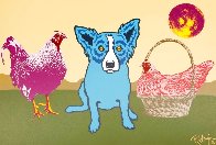 Chicken in a Basket 1993 Limited Edition Print by Blue Dog George Rodrigue - 0
