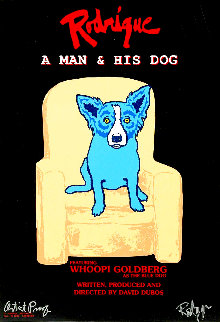 Man and His Dog AP 1993 Limited Edition Print - Blue Dog George Rodrigue