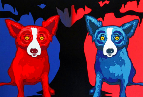 Be My Valentine 2001 Limited Edition Print - Blue Dog George Rodrigue
