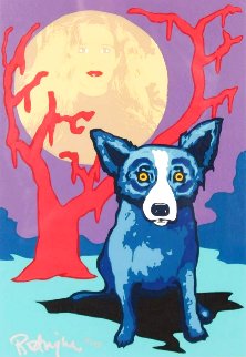 Night Love White - III 1997 Limited Edition Print - Blue Dog George Rodrigue