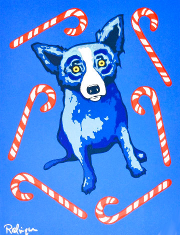 Sweet Like You 2000 - Christmas Limited Edition Print - Blue Dog George Rodrigue