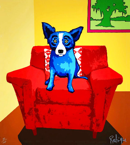 Watching the Game 2006 Limited Edition Print - Blue Dog George Rodrigue