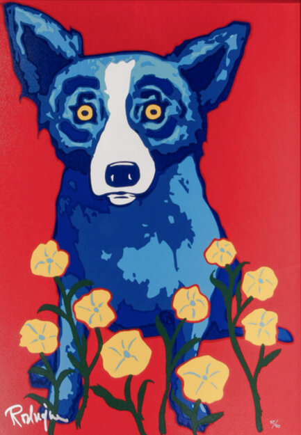 See How My Garden Grows 1998 Limited Edition Print - Blue Dog George Rodrigue