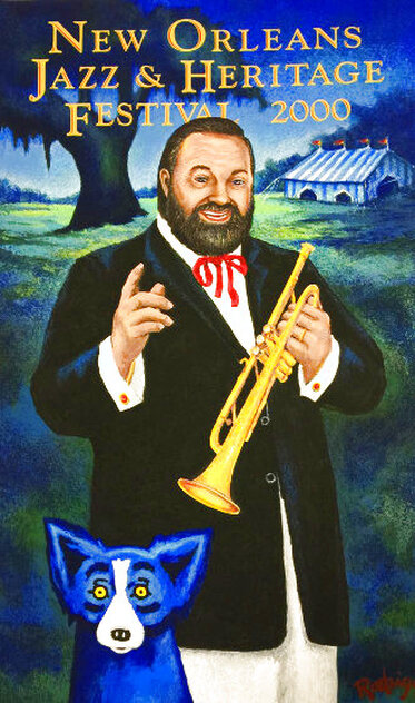 New Orleans Jazz Festival 1996 Limited Edition Lithograph by Blue