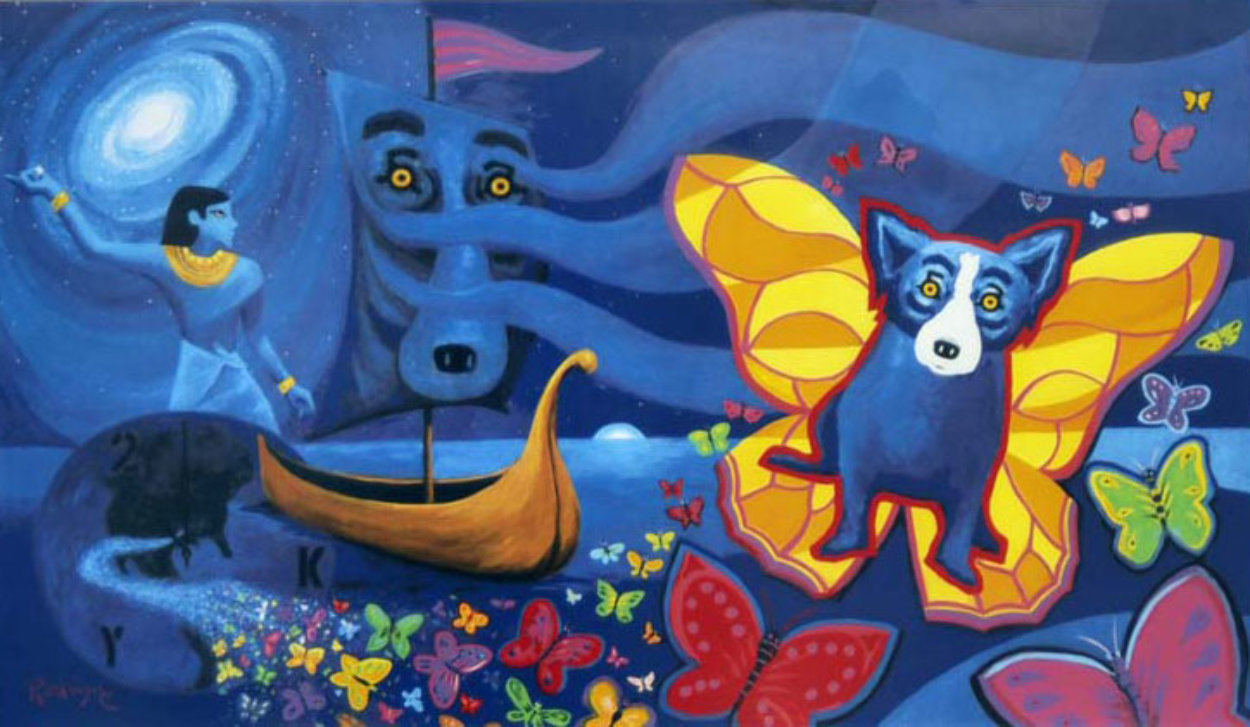 Millennium 2000 with remarque Limited Edition Print by Blue Dog George Rodrigue
