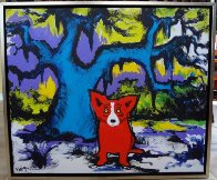 I'm Hot for You 2009 20.75x24 Original Painting by Blue Dog George Rodrigue - 1