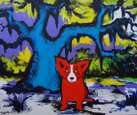I'm Hot for You 2009 20.75x24 Original Painting - Blue Dog George Rodrigue