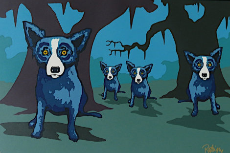 Walkin' to New Orleans 1998 Limited Edition Print - Blue Dog George Rodrigue