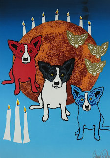 By the Light of the Moon - Split Front 1992 Limited Edition Print - Blue Dog George Rodrigue